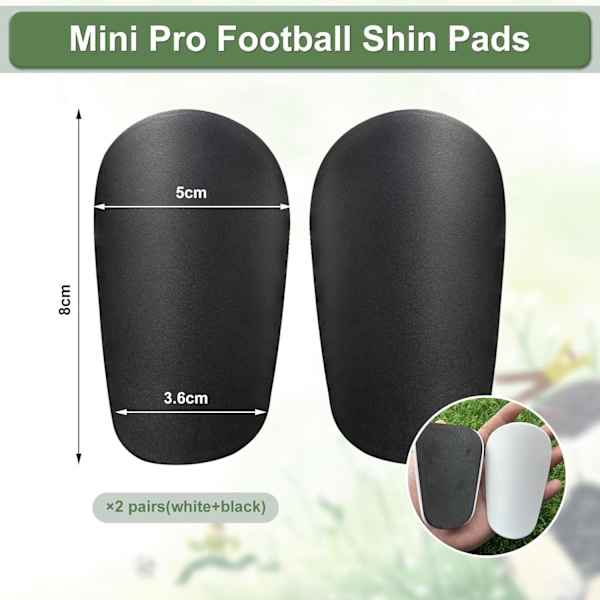 2 par Mini Pro fotballskinnsplater - unisex anti-skli fotballskinnsplater - Profesjonelle og nybegynnervennlige - for fotball og løping! XS(8*5)