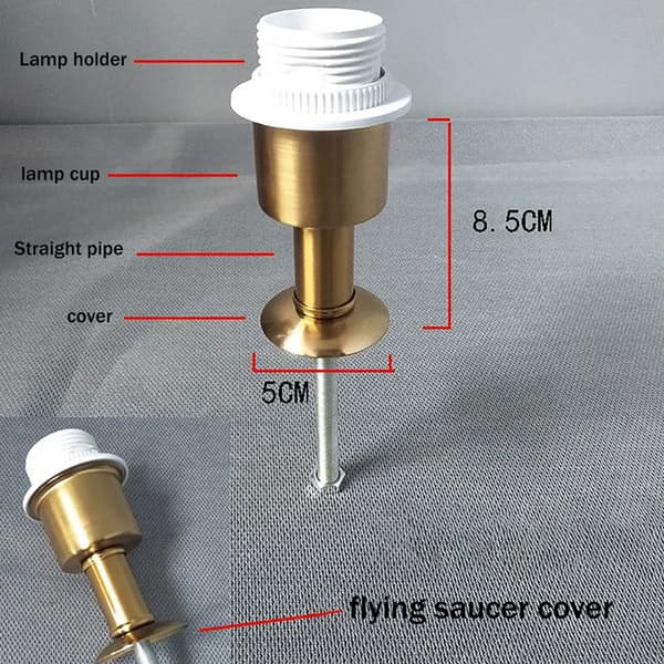 Bordlampeholder Fast Base E27 Skruelampe Munn Jern DIY Lampe A3