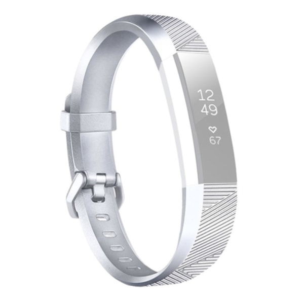For Fitbit Alta / Alta HR klokke i metall i metall med klokke Silver