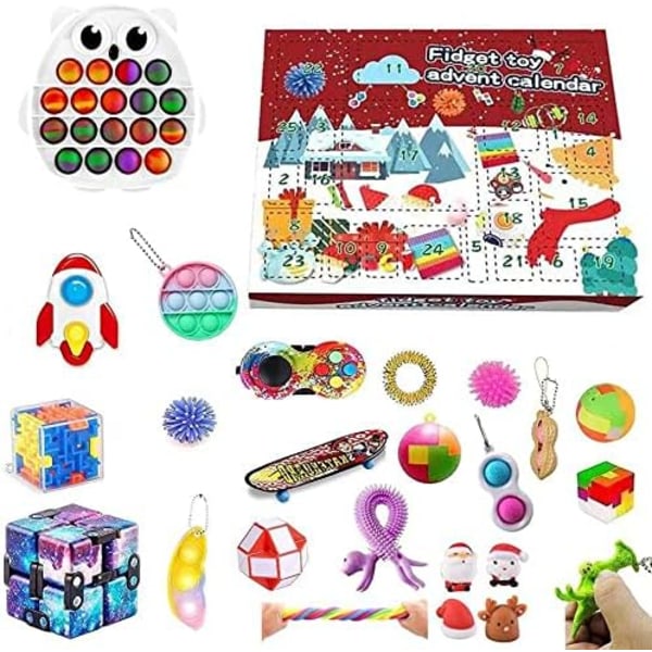 24DAYS Christmas Countdown Calendar Fidget Toys Christmas Calendar, Surprise Christmas Gift Box for Kids