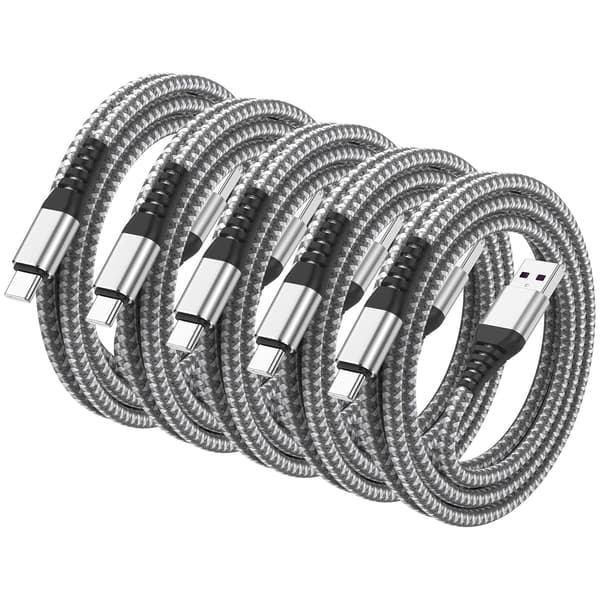 5-pakkaus 3M 3M Samsungille ja iPhone 15 / 16 USB-C (Type-C) S24/S20/S21/S22/S23 (Erittäin pitkä) (5-PACK) 3 meter