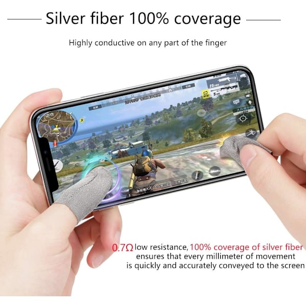 10 par sølvfiber 100 %, 0,01\" (0,5 mm) Ultratynd, Touch Sc