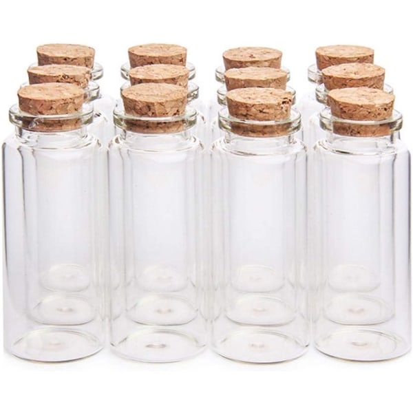 30x50 mm 20 ml minikrukker glasflasker med træhætter (12)