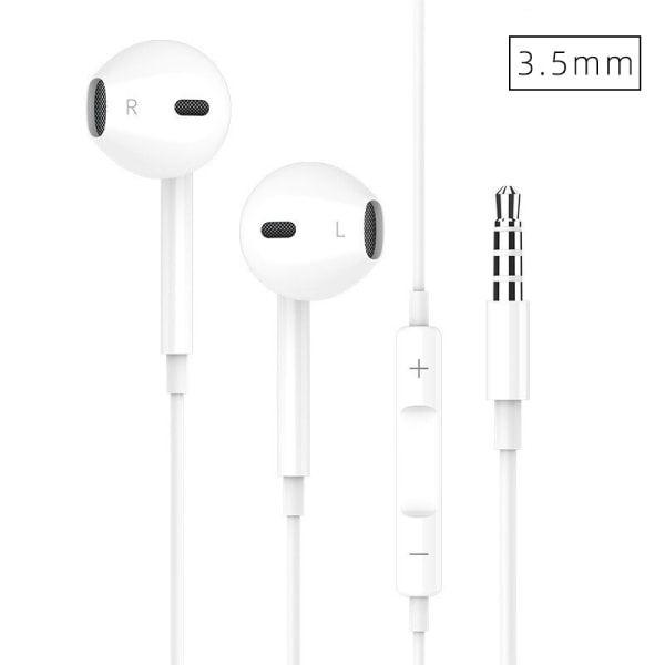 3,5 mm lydkontakt for bruk med kablede hodetelefoner for både Apple- og Android-enheter