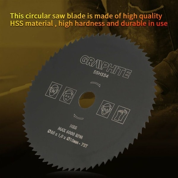 HSS savklinge 85mm x 10mm x 72T sort lille rundsavklinge 85 10 elektrisk boremaskine mini lille savklinge hårdmetal rundsavklinge
