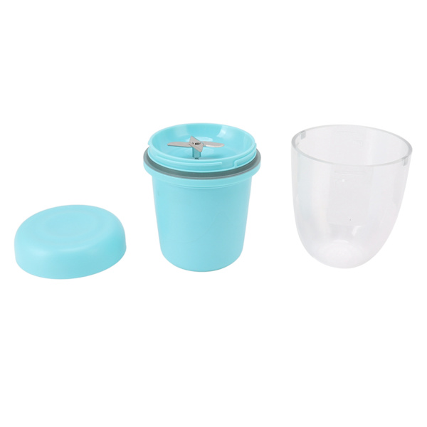 Bärbar Juicer Cup Multifunktionell Uppladdningsbar Liten 4 Blad Blender Fruktblandningsmaskin för Hem 260ml Blå