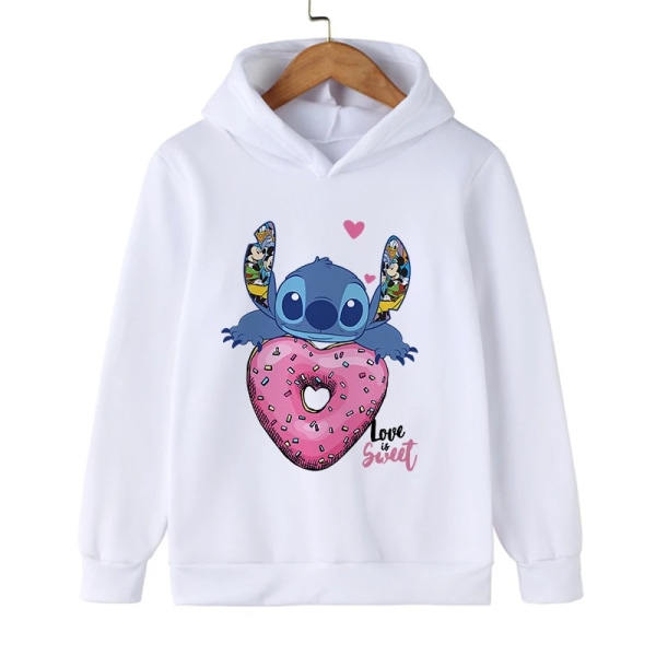 Y2k Anime Stitch Hoodie Barn Tecknade Kläder Barn Flicka Pojke Lilo and Stitch Sweatshirt Manga Hoody Baby Casual Topp svart59000