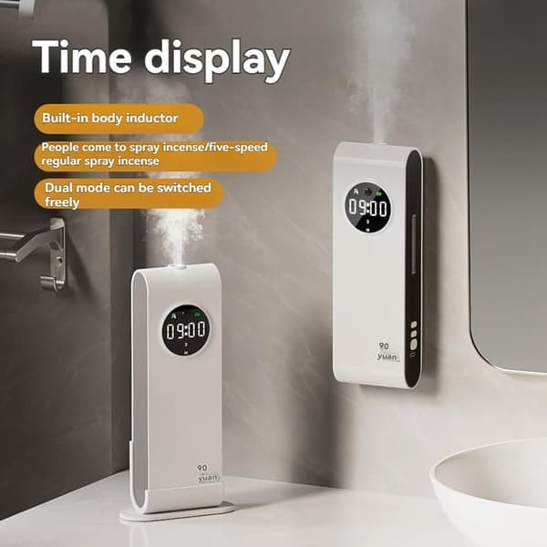 90 ml Eterisk Oljediffuser 5 Tåkemoduser Smart Aromaterapi Diffuser med Smart Sensor Dobbel Modus Bryter Nattlys Aroma Hjemmekontor