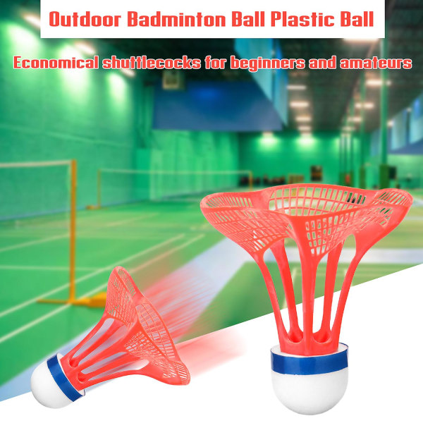 Utomhusbadmintonboll Plastboll Sportträning Träning Badmintonbollar Färgbadmintonboll