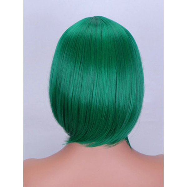 12 tums naturligt kort hår Bobo huvud grön raka peruker för kvinnor Daily Party Green Green 12 INCHES