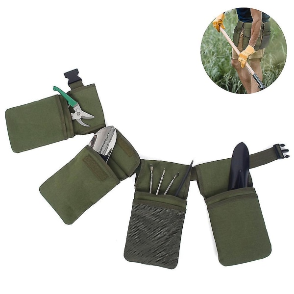 Garden Tool Belt Gardening Utility Belt For Home Improvement And Housekeeping Waist Canvas Organizer Bag-green-