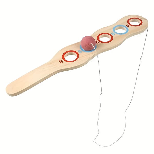 Träpaddel för hand-öga-koordination med boll och elastiskt rep, interaktiv sensorisk träningsleksak Bouncing Ball