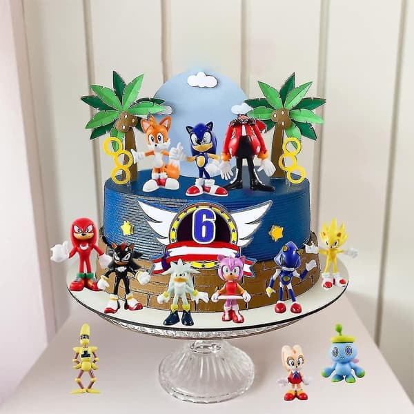 12 stk Sonic Leker - Sonic Leker Actionfigurer, Sonic Figurer Samlersett, 1,58-2,3\" Høye null null none