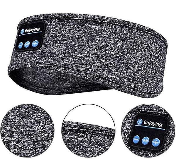 Sov-hörlurar Bluetooth Huvudband Sov-headset Bluetooth Huvudduk Sport Huvudband Trådlöst gray