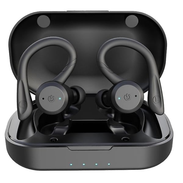 20 Timmars Spela Tid Simning Vattentäta Bluetooth Hörlurar Dubbla Bärbara Trådlösa Sport Hörlurar Tws Ipx7 Hörlurar Stereo Svart