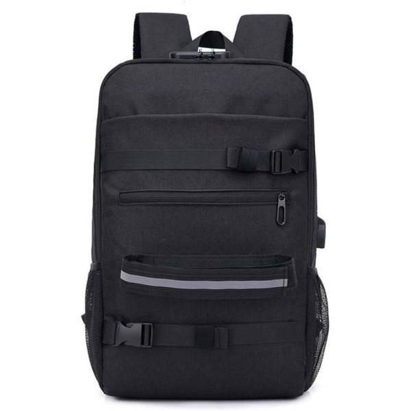 Ryggsäck laptopväska med USB laddningsport, multifunktionell reseaffär och hållbar ryggsäck svart