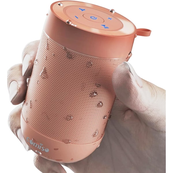 Bærbar Bluetooth-høyttaler, Vannbestandig høyttaler IP65, 5.3 Bluetooth, 360 HD-lyd, TWS Stereo-paring, Innebygd mikrofon, Støtter TF-kort, Ideell gave til tenåringer - Rosa Pink