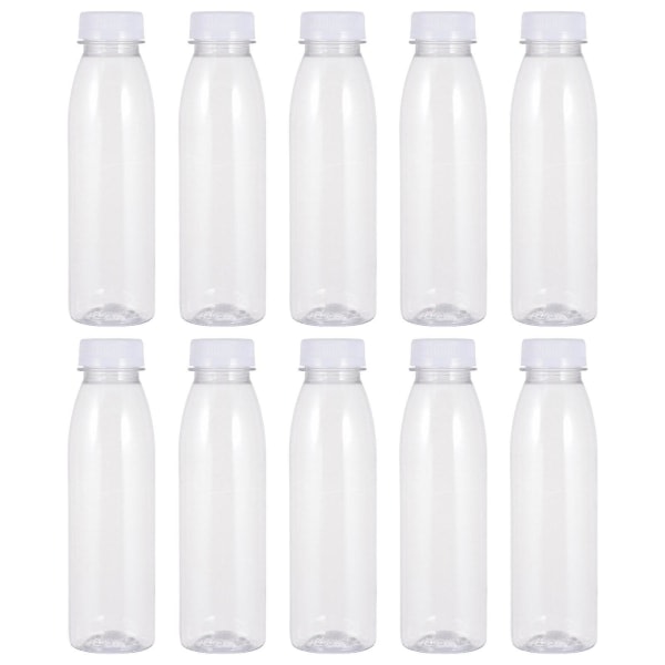 10 stk 350 ml multifunksjonelle tomme flasker Gjenbrukbare juiceflasker (gjennomsiktig) (19,5x5,3x5,3cm, gjennomsiktig)