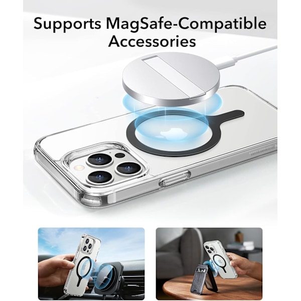 Til MagSafe Sticker 360, MagSafe Ring Magnet (HaloLock), 2 Pak Magnetiske Ringe, Universal Magnetisk Kit til iPhone 15, Galaxy S23/S22/S21 Sort