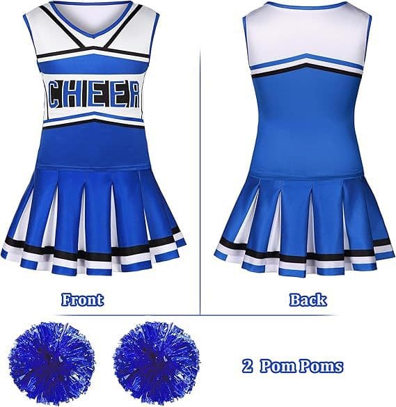 Cheerleader-kostyme for jenter til Halloween jumpsuit 100cm