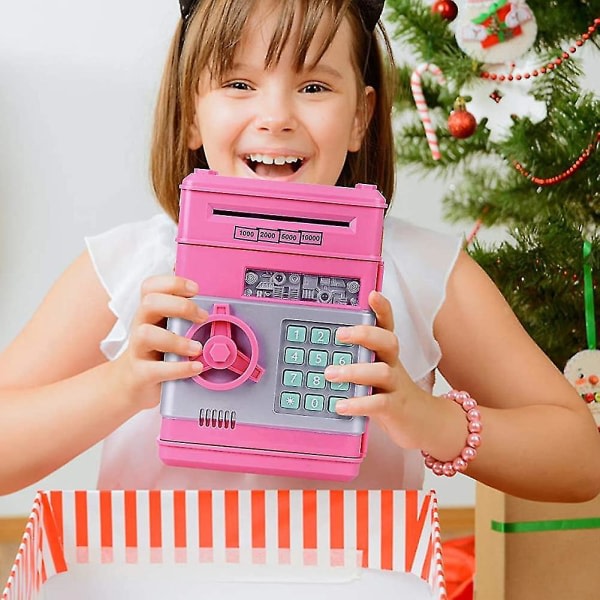 Sparegris for jenter i alderen 3–12, passordpenger trygt for jenter Elektronisk sparegris for barn [xh]