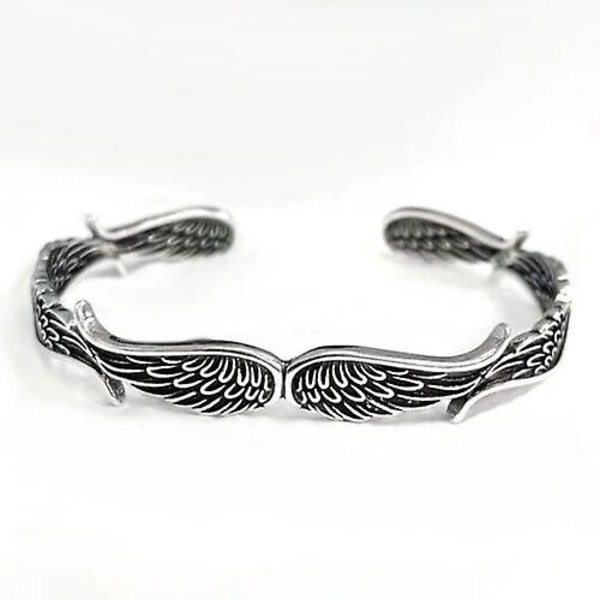 Silver Feather Angel Wings Armband Justerbar Manschett Armring Charm Smycken Present