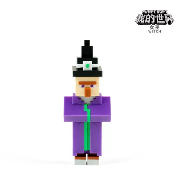 3D-printet Minecraft Creeper-figur med bevægelige led, samleobjekt actionfigurlegetøj til spilfans Witch
