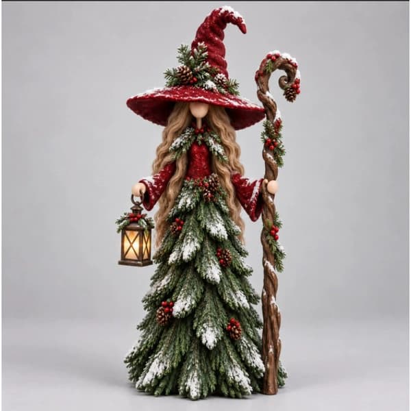 Håndlavet juleheksedekoration julepynt Owl Witch As shown in the figure