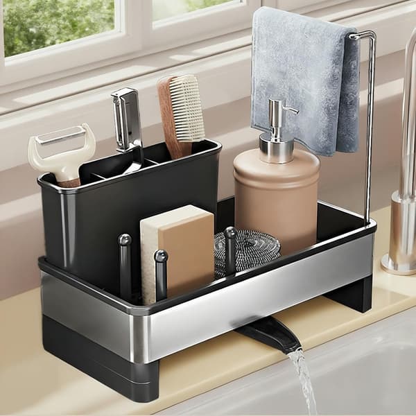Organizer - Karkludholder - Køkkenorganizer - Vask organizer - Svampeholder - Vaskorganisatorer - Rustfrit stål