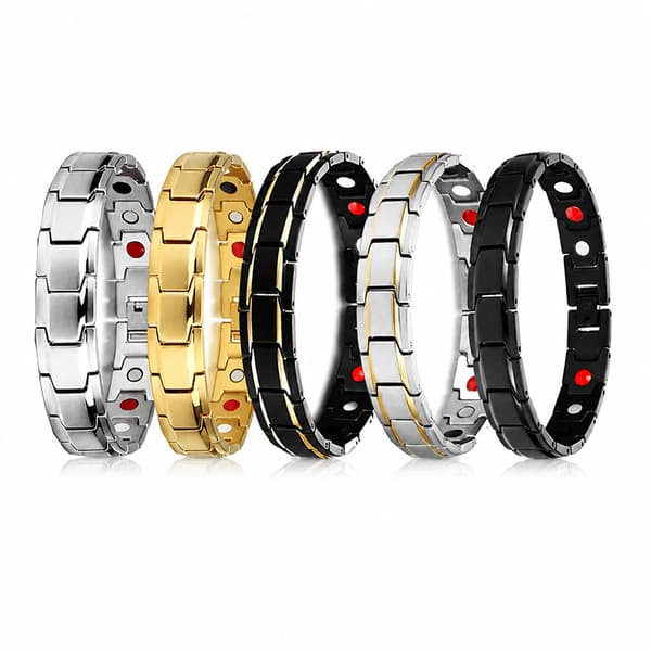 Magnetarmbånd til mænd og kvinder, justerbar ledkæde med stærk magnetlås, flere finish E