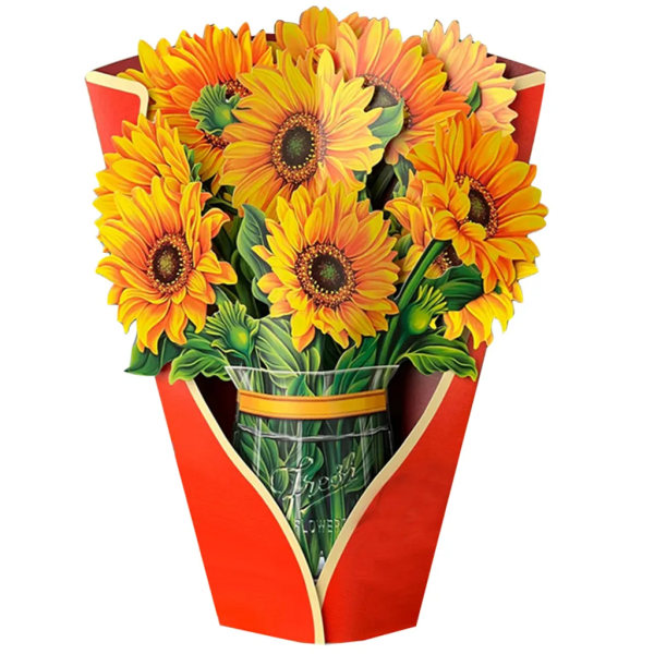 3D Pop Up -kortit Kukat Kukkakortit Naisten onnittelukortit ja kukkakimppukortit tyttöystävän vaimon äidille 4#
