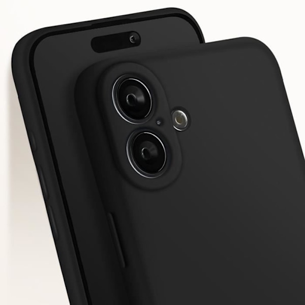 Cover til iPhone 16 Plus Silikon Mat Finish Blød Berøring Sort Black