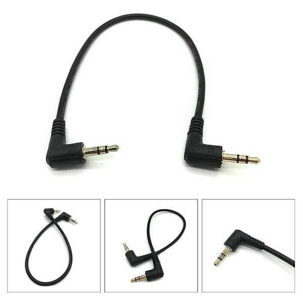 3,5 mm hann til hann stereo lydkabel 90 grader vinklet 3-polet Passer for bilhodetelefoner Ekstra ledning Wire converter MP3/MP4