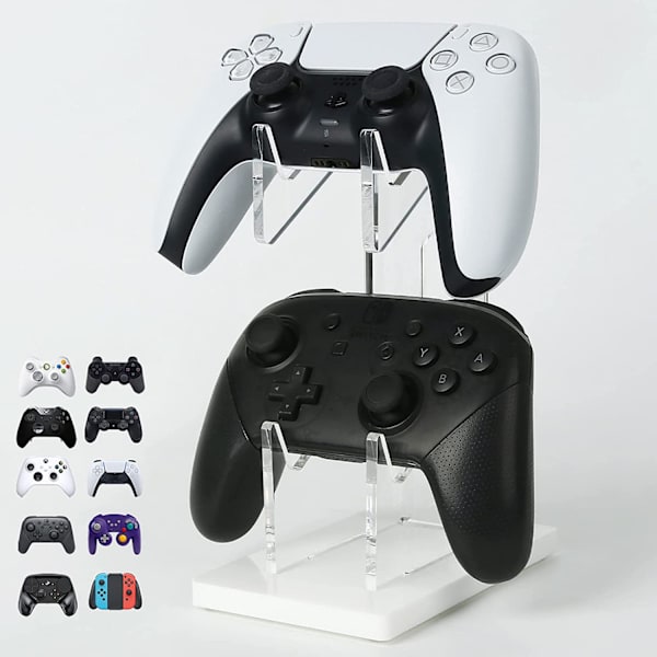 Transparent Akryl Spil Controller Stativ Holder, Dobbelt-Laget Spil Controller Holder Stativ