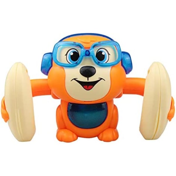 Sød abe dyr dukke musikalsk tumlelegetøj børn elektrisk legetøj 360 graders flip rørende stemmestyring