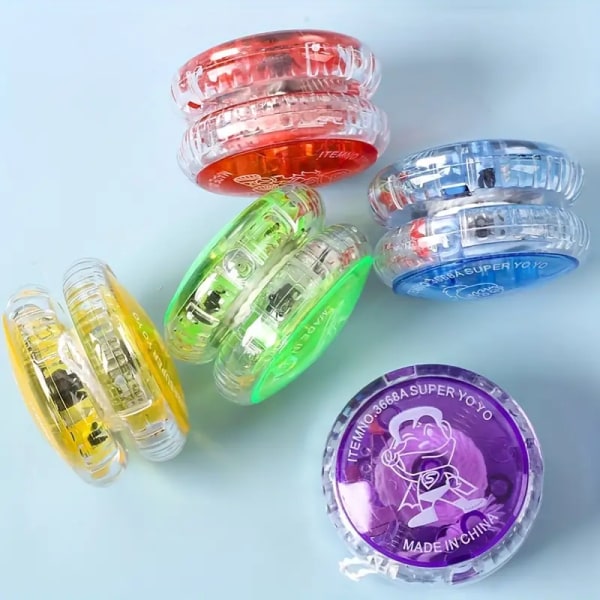 5 stk lysende jojo-baller - lyse farger, lett å spille - fargerik variasjon til jul