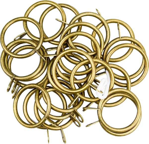 24 sæt metalgardinringe og kroge messing rustfrit stål metalgardinring 30 mm indvendig diameter hængende ringkrog til hjemmevinduesstangsdekoration