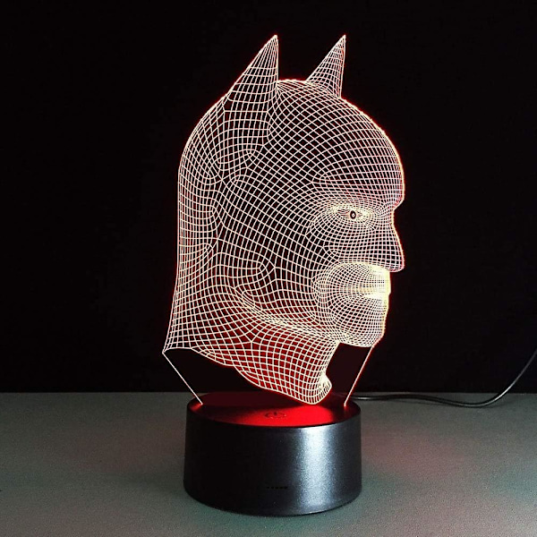 Den Perfekta Julklappen Batman 3D Lampa Rum Sovrum Dekoration Nattlampa 7 Färger Ändras USB-Kabel Smart Touch-Knapp LED Skrivbordslampa för Barn