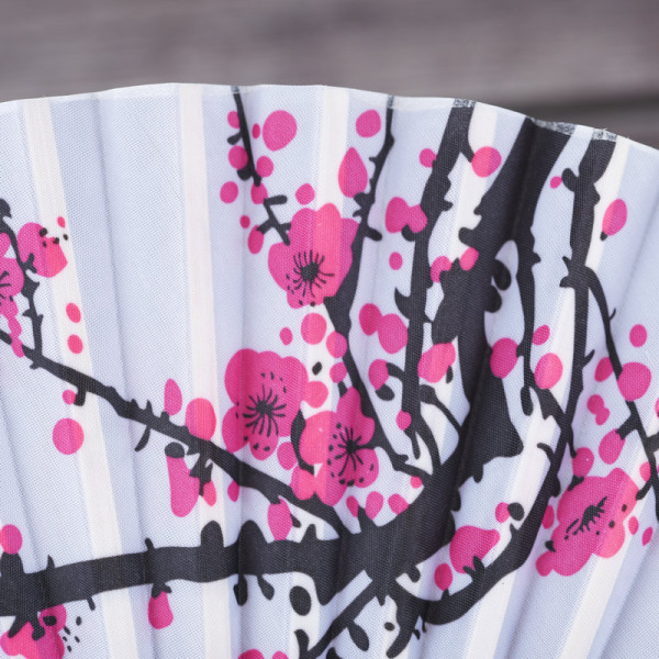2 Plum Blossom Pattern bambusta taitettavaa käsiviuhkaa