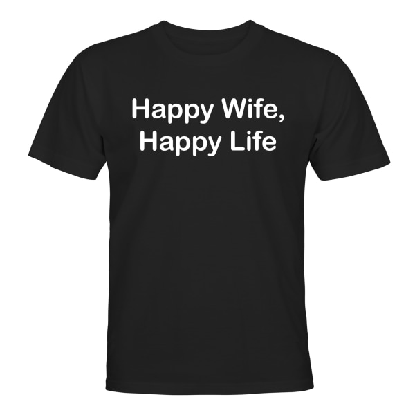 Happy Wife Happy Life - T-SHIRT - MÆND Svart - 3XL
