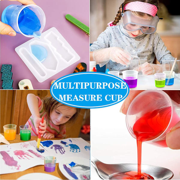 30 ml muoviset nestettä mittaavat kupit - (10-pakkaus, 1 oz, kirkas)