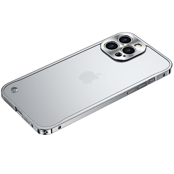 Luksus metallramme linsebeskyttelsesdeksel for Iphone 13 Pro Max aluminiumstelefonveske Matt gjennomskinnelig bakdeksel