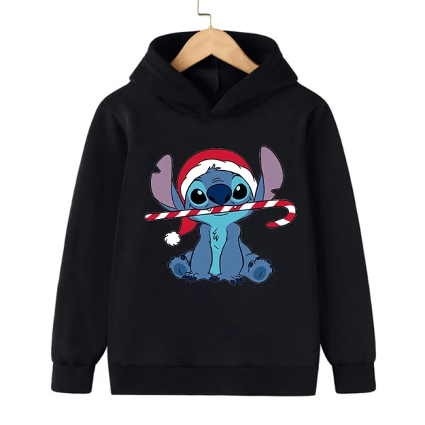 Y2k Anime Stitch Hoodie Børn Tegnefilm Tøj Børn Pige Dreng Lilo og Stitch Sweatshirt Manga Hoody Baby Casual Top sort941