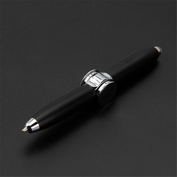 Led Pen Fidget Spinner Pen Stress Relief Toy Led Spinning Ball Pen Multicolor Matte black