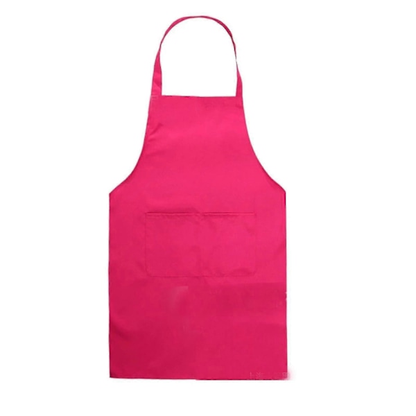 Enkelt förkläde med fickor haklapp kök matlagning kock hantverk bakning vuxen Rose Red