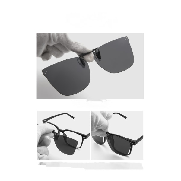 Clip-On polariserede solbriller - Anti-glare UV400 Protection Flip Up For Mænd Kvinder Kørsel Udendørs Sport-Blå