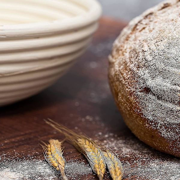 Leipäkorin kohoamiskorisetti, hapanjuurileivän leivontatarvikkeet, hapanjuurileivän kohoamiskori hapanjuureen, leivänvalmistussarja, leivontatyökalut ja -tarvikkeet - Rou