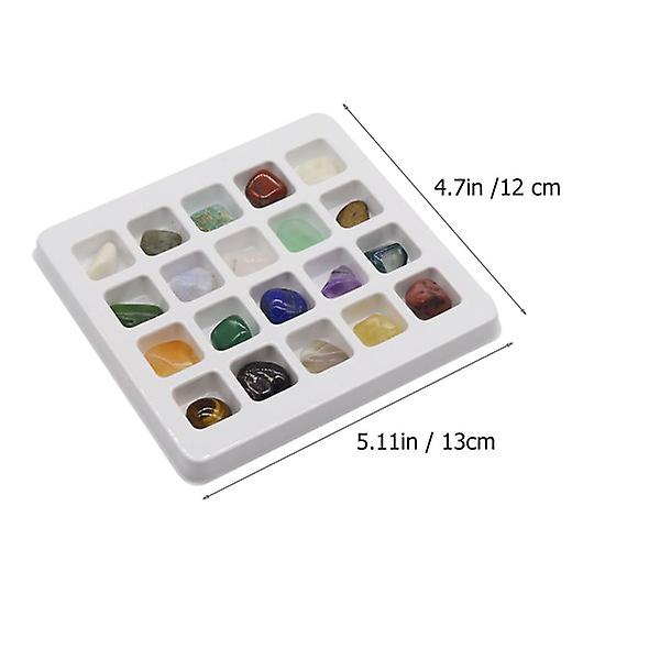 Naturlig krystalsten samling af mineralprøver til undervisningslegetøj til børn (13x12 cm, farverigt)