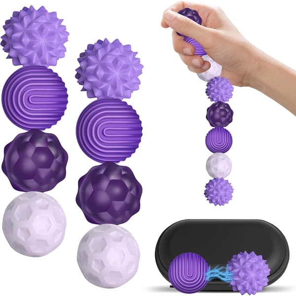 Magnetiske Fokusbolde – Lilla 8 Styk – Til Koncentration & Afslapning – Tilbage til Skole – Stressbold
