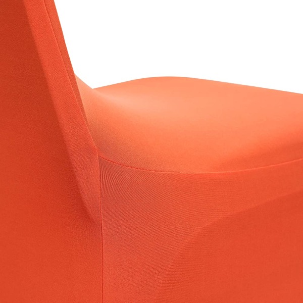 10 STK Orange Spandex Spisestuestolebetræk til stuen - Universal Stretch Chair Slipcovers Protector til bryllup, banket og fest